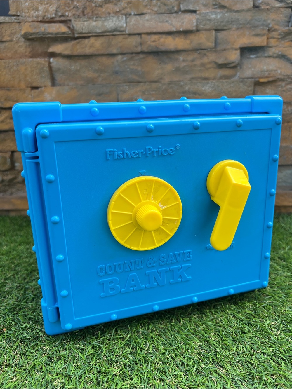 VINTAGE Fisher-Price Count & Save Bank safe from 1989 *INCOMPLETE* 80s toys RARE